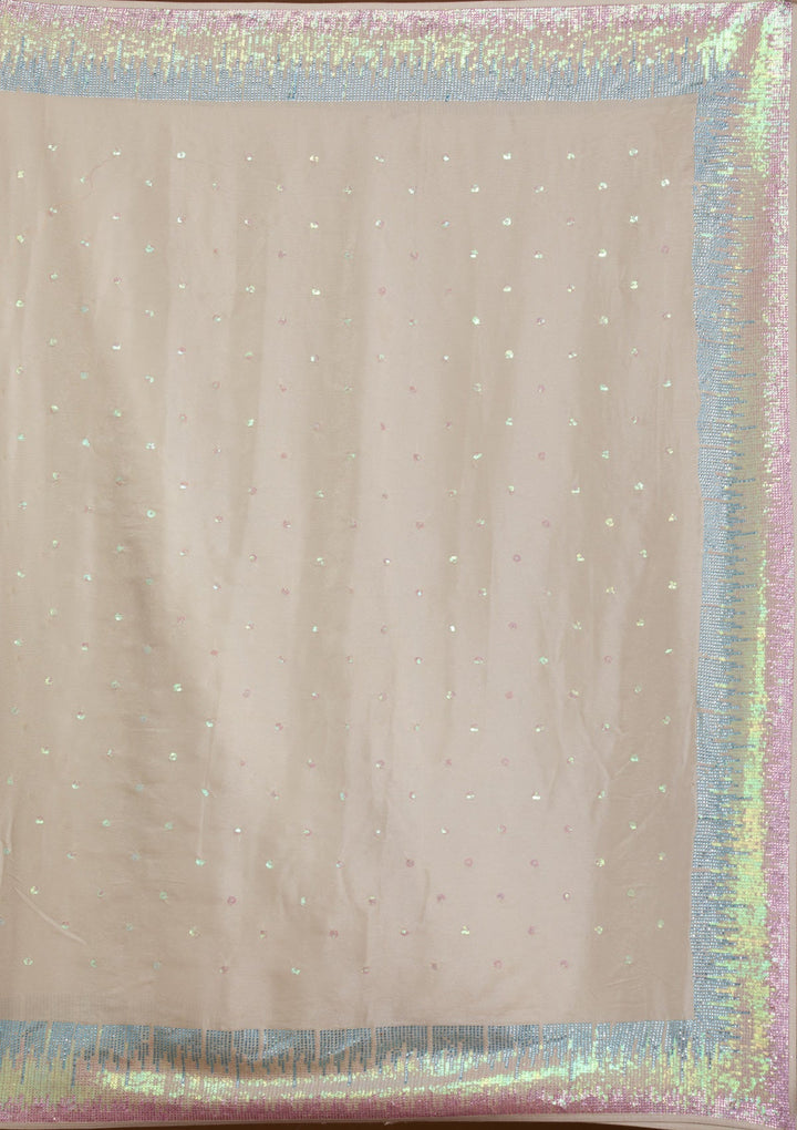 Sky Blue Chikankari Georgette Designer Saree-Koskii