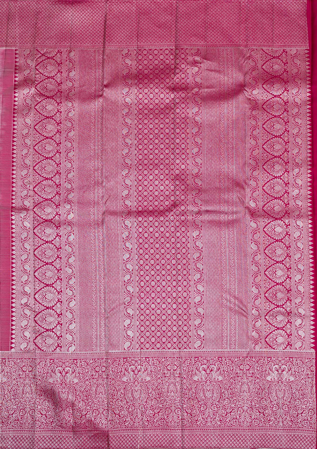 Pista Green Silver Zariwork Pure Silk Saree-Koskii