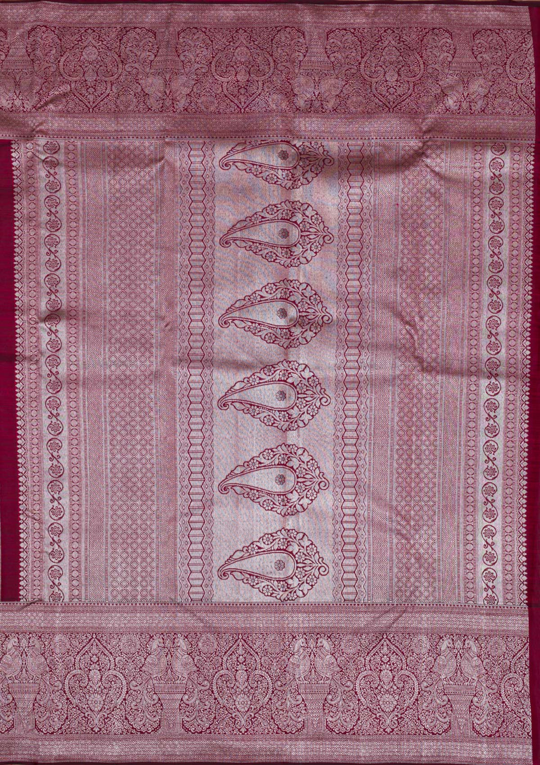 Pista Green Silver Zariwork Pure Silk Saree-Koskii