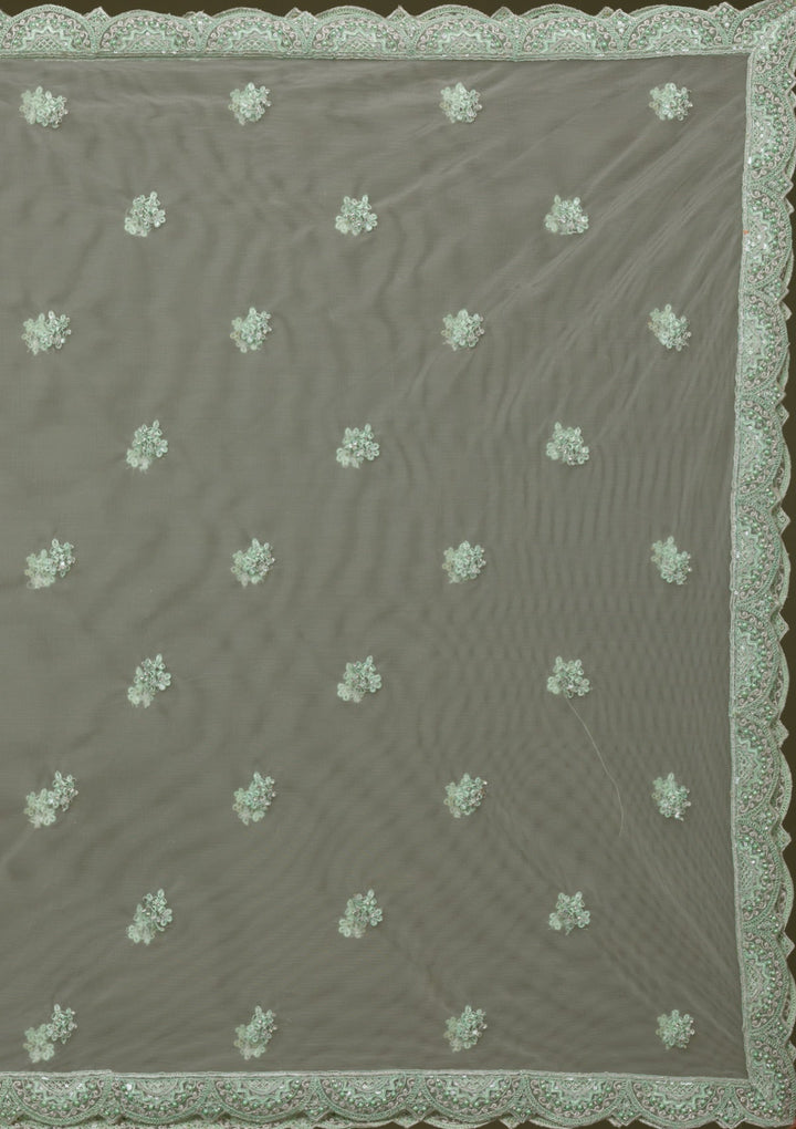 Pista Green Stonework Net Readymade Lehenga-Koskii