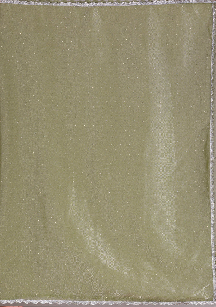 Pista Green Chikankari Georgette Designer Saree-Koskii