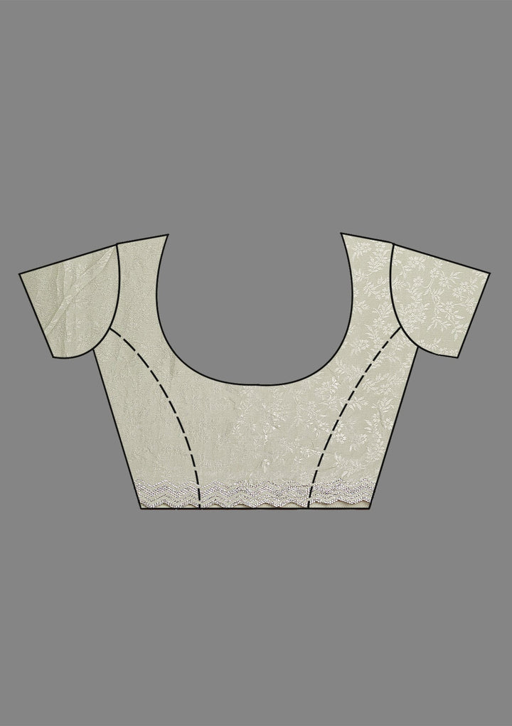 Pista Green Stonework Semi Crepe Saree-Koskii