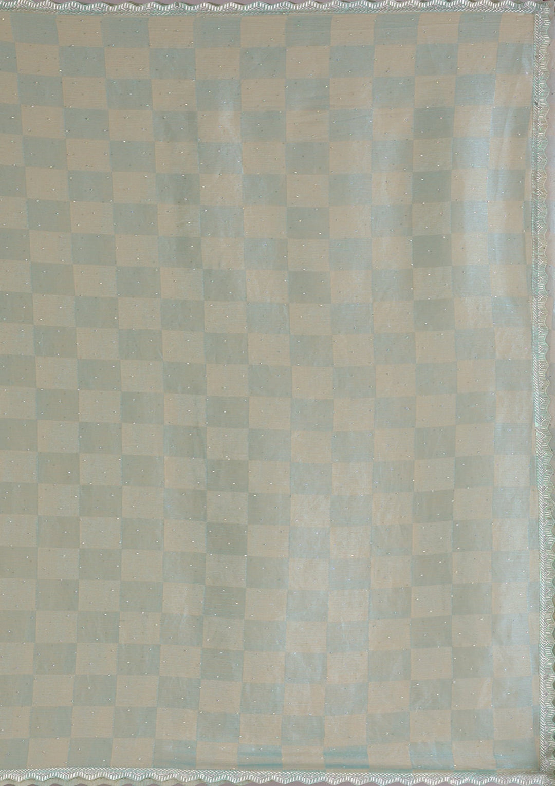 Pista Green Stonework Semi Crepe Saree-Koskii