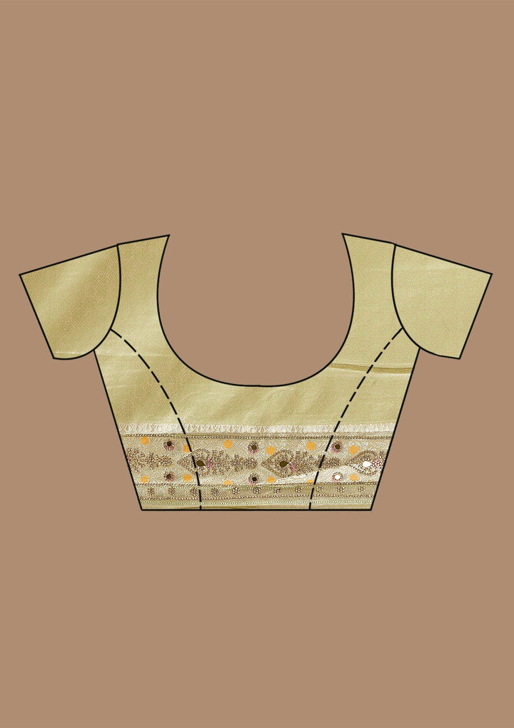 Pista Green Stonework Soft Silk Saree