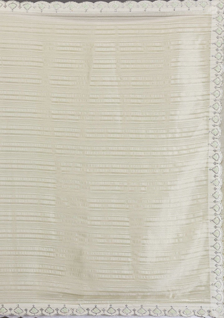 Pista Green Swarovski Georgette Saree-Koskii