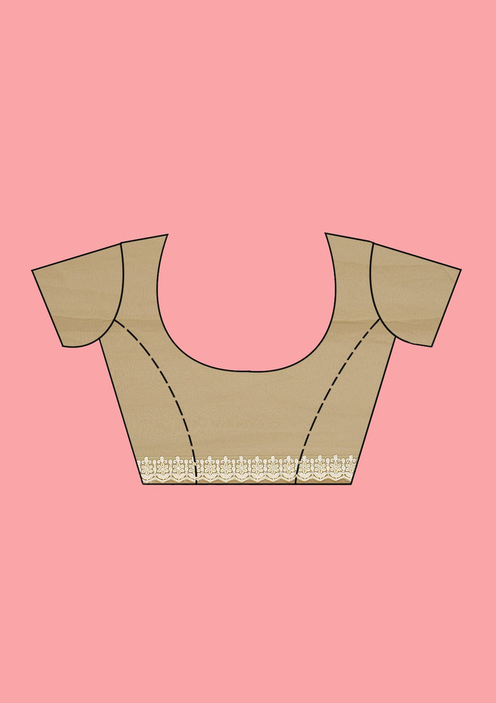 Pista Green Threadwork Chiffon Saree-Koskii