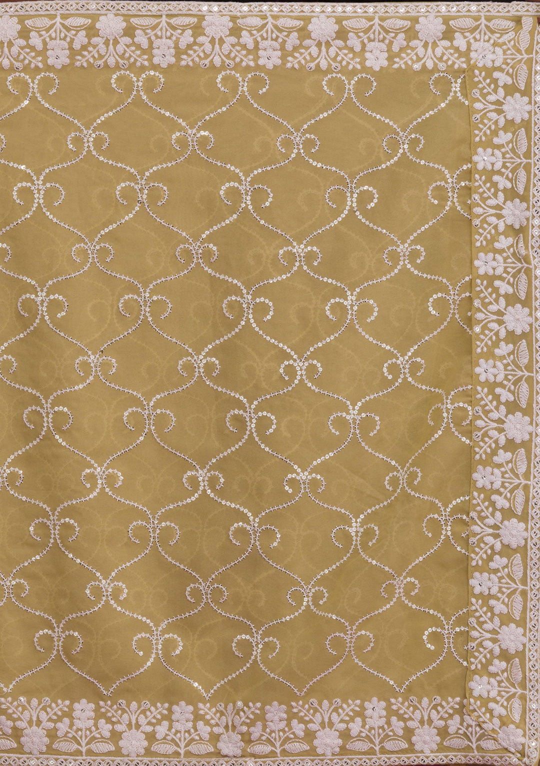 Pista Green Threadwork Georgette Readymade Salwar Kameez-Koskii