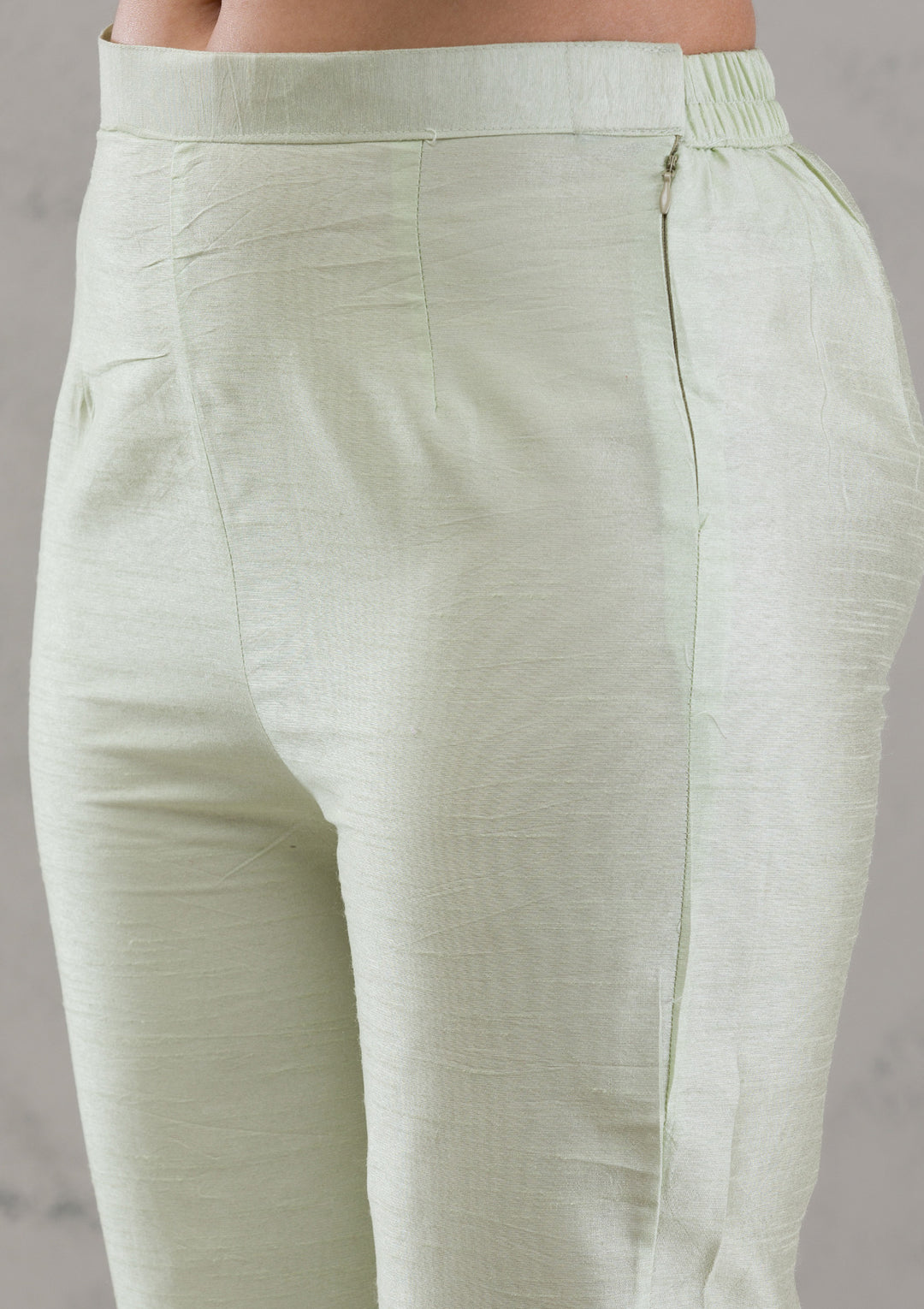 Pista Green Threadwork Georgette Readymade Salwar Kameez