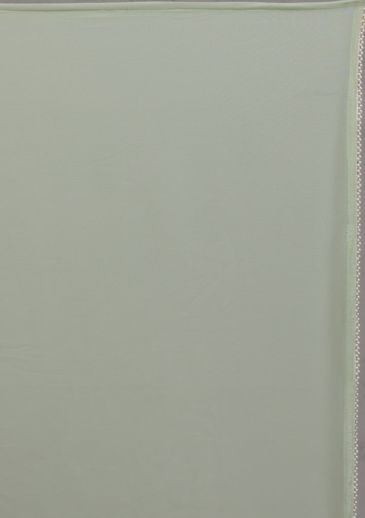 Pista Green Threadwork Georgette Readymade Salwar Kameez