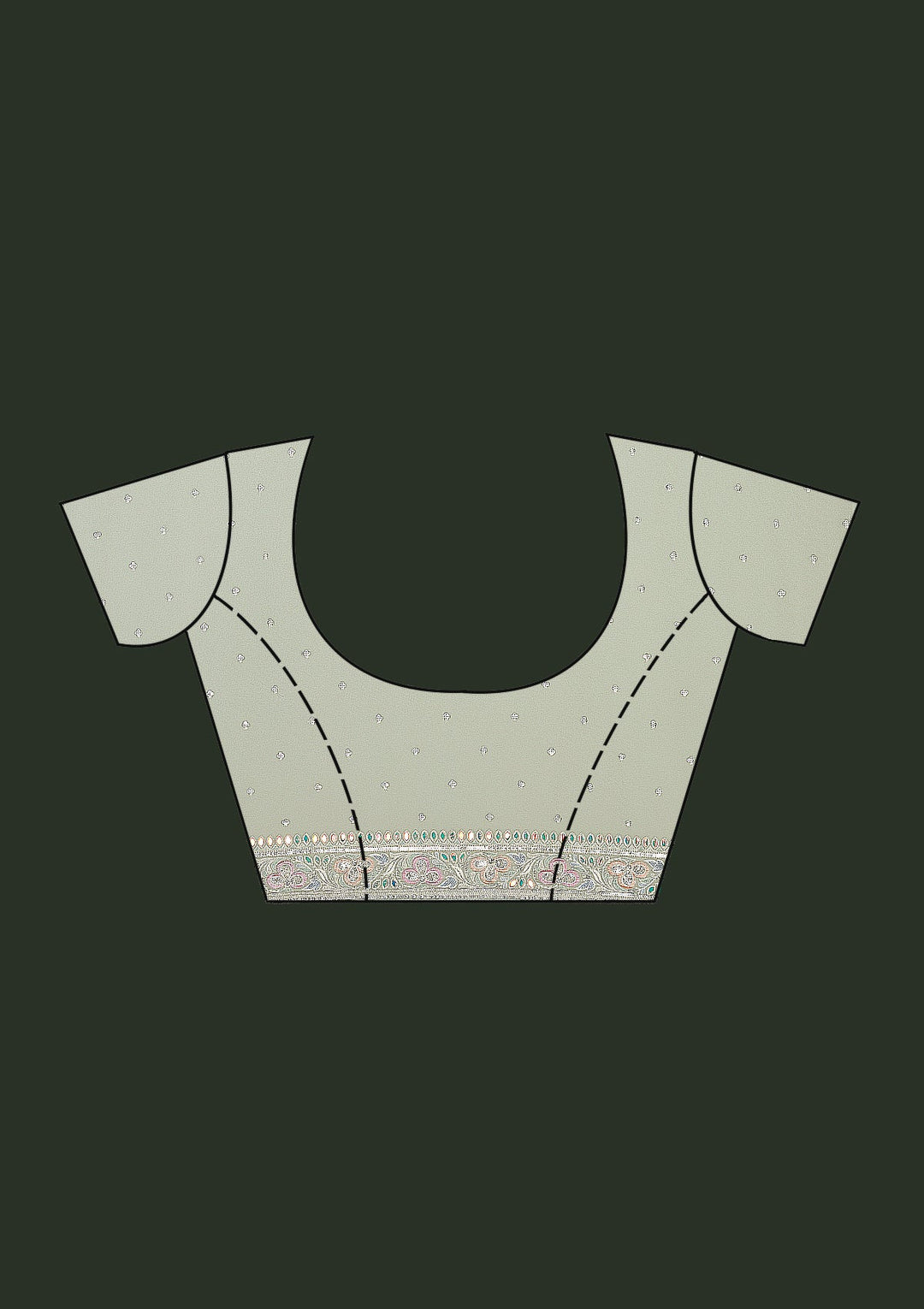 Pista Green Threadwork Georgette Saree-Koskii