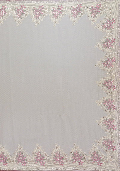 Pista Green Threadwork Georgette Saree-Koskii