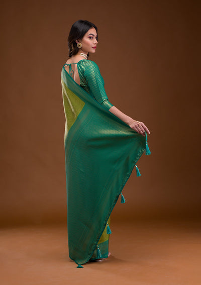 Cream Stonework Net Designer Saree-Koskii