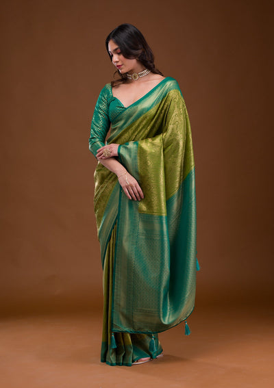Cream Stonework Net Designer Saree-Koskii