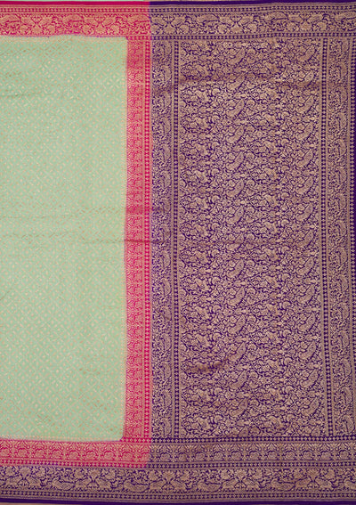 Pista Green Zariwork Pure Silk Saree