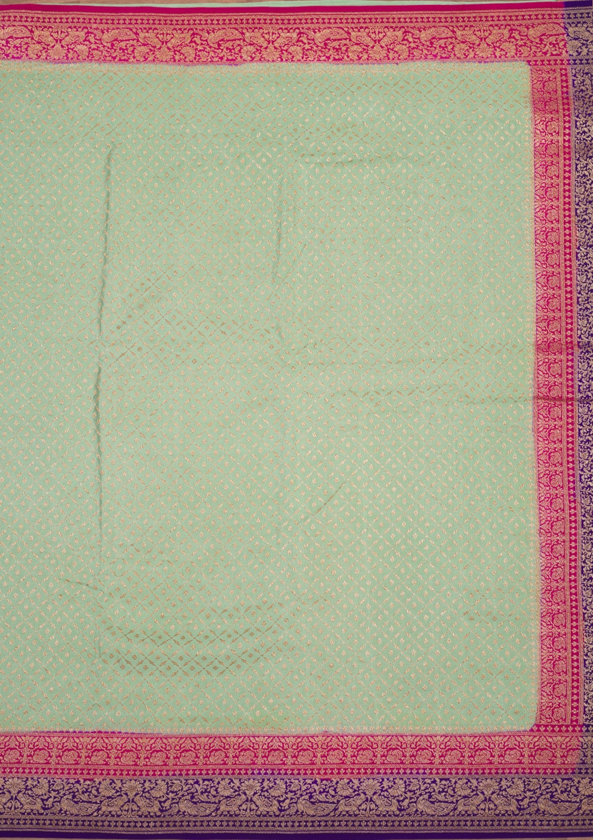 Pista Green Zariwork Pure Silk Saree