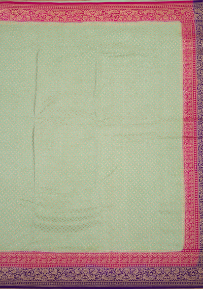 Pista Green Zariwork Pure Silk Saree