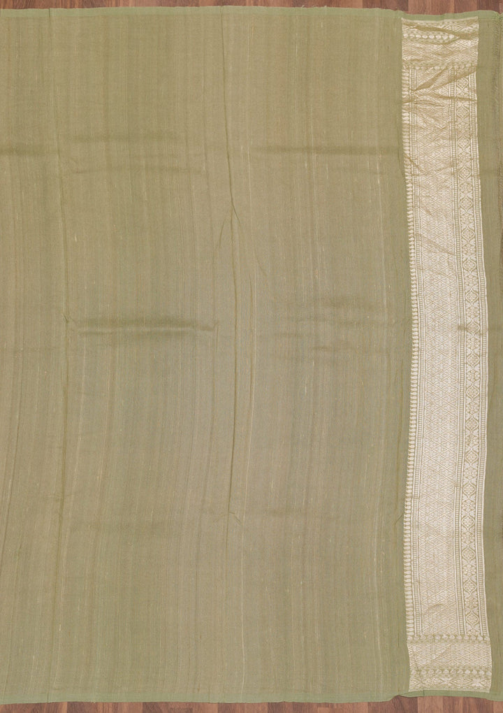 Pista Green Zariwork Banarasi Saree-Koskii