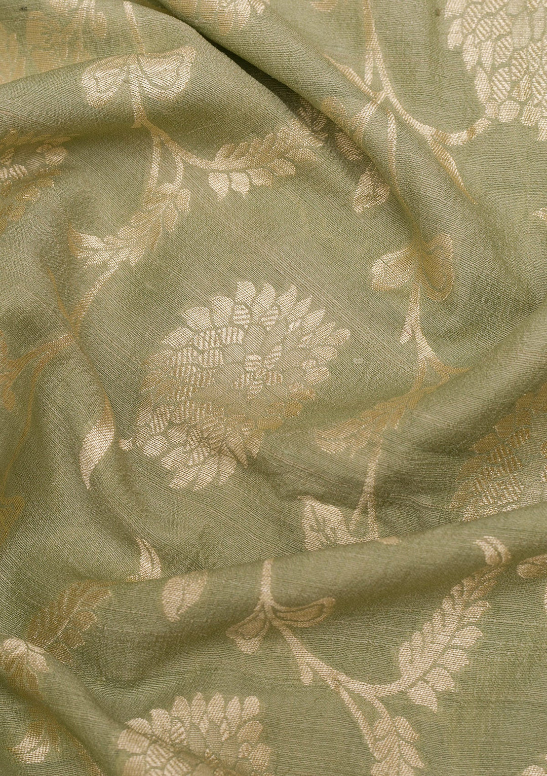 Pista Green Zariwork Banarasi Saree-Koskii