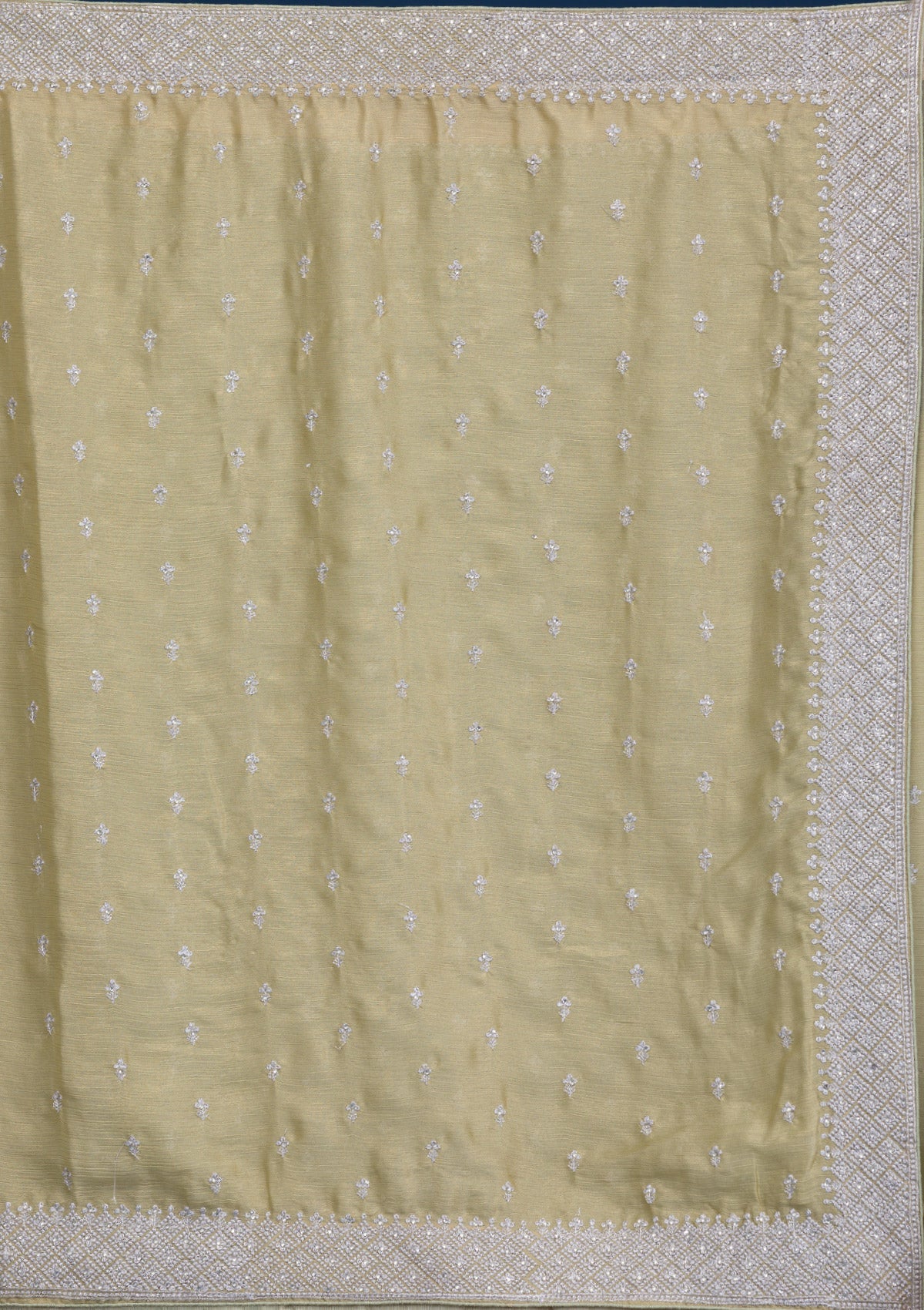 Pista Green Zariwork Chiffon Saree-Koskii