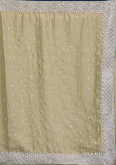 Pista Green Zariwork Chiffon Saree-Koskii