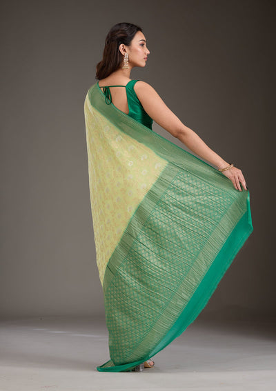 Pista Green Zariwork Georgette Saree-Koskii