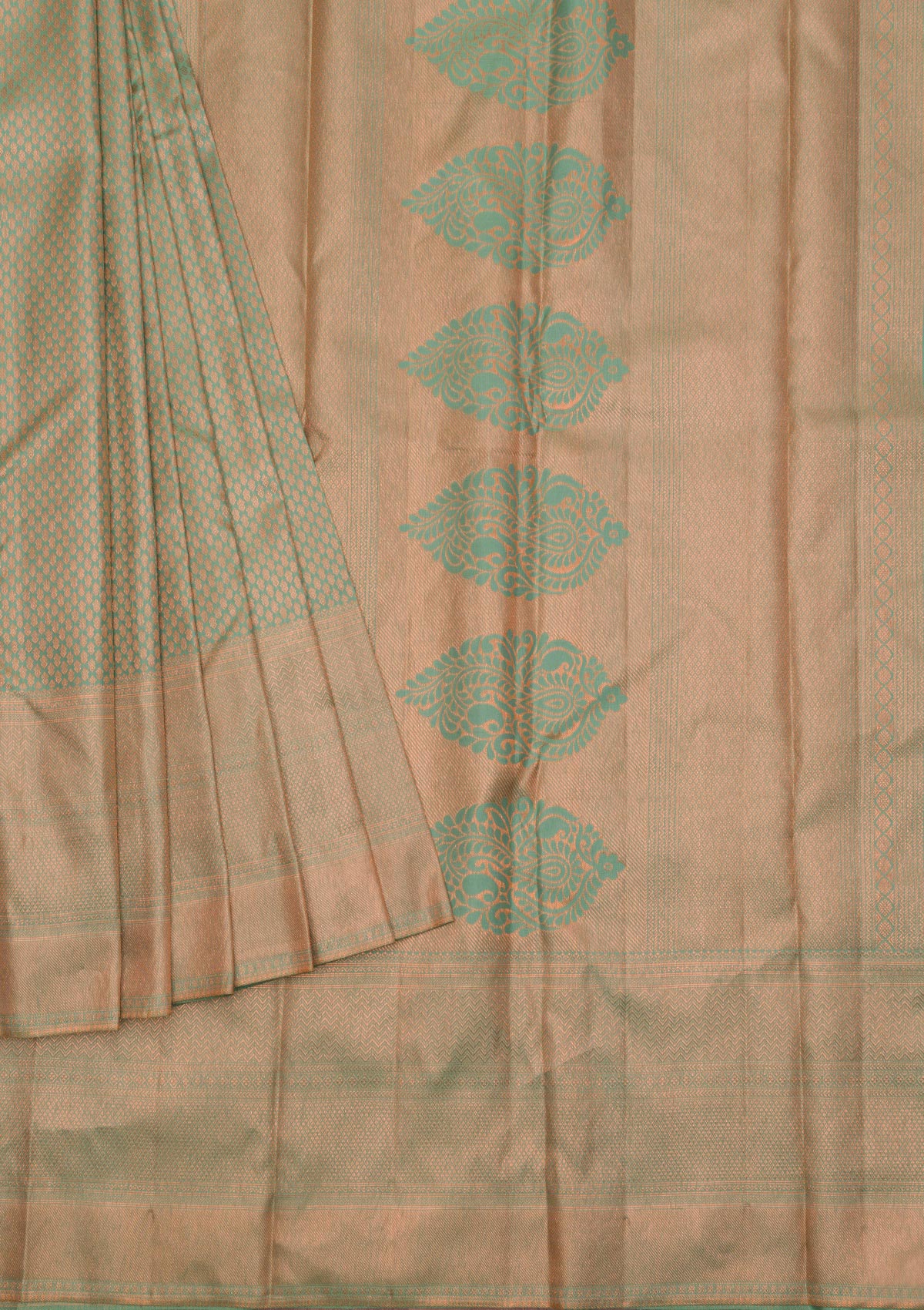 Pista Green Zariwork Pure Silk Saree-Koskii