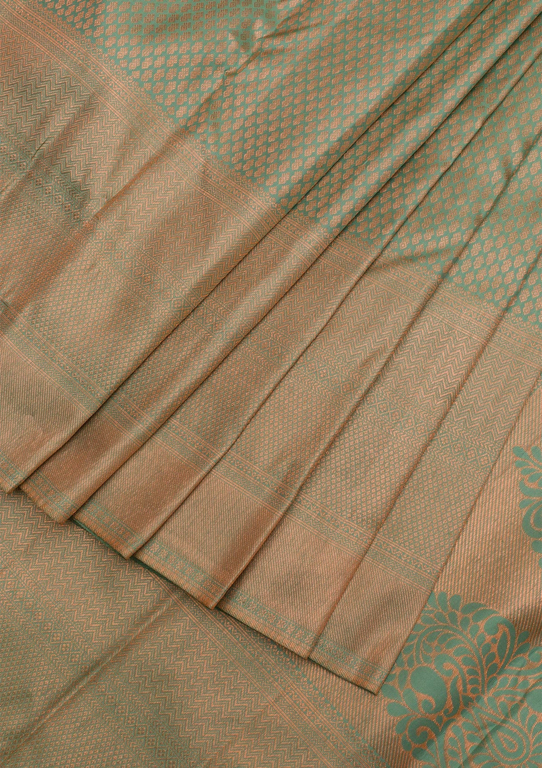 Pista Green Zariwork Pure Silk Saree-Koskii