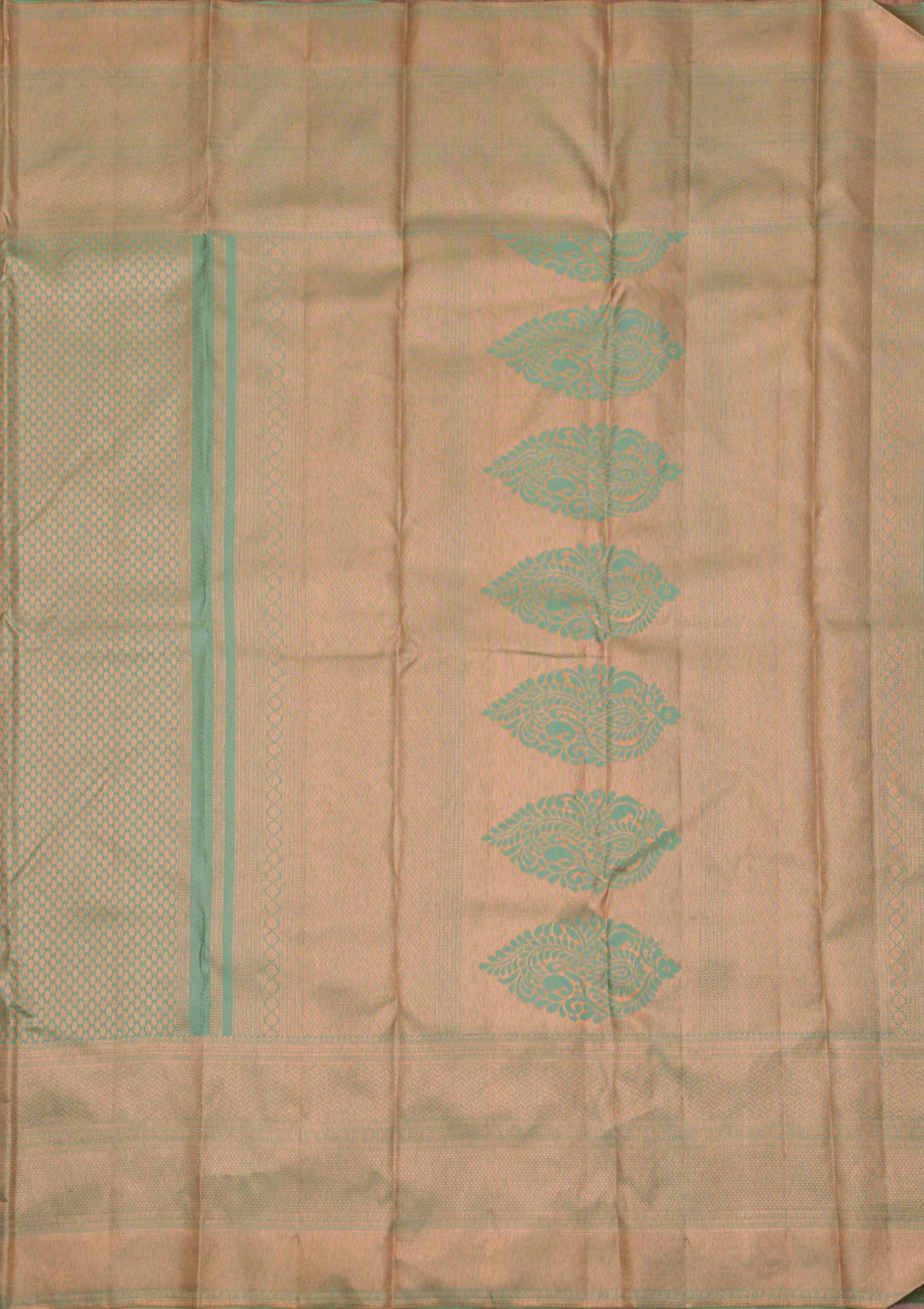 Pista Green Zariwork Pure Silk Saree-Koskii