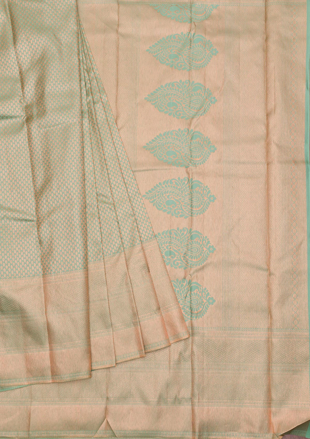 Pista Green Zariwork Pure Silk Saree-Koskii