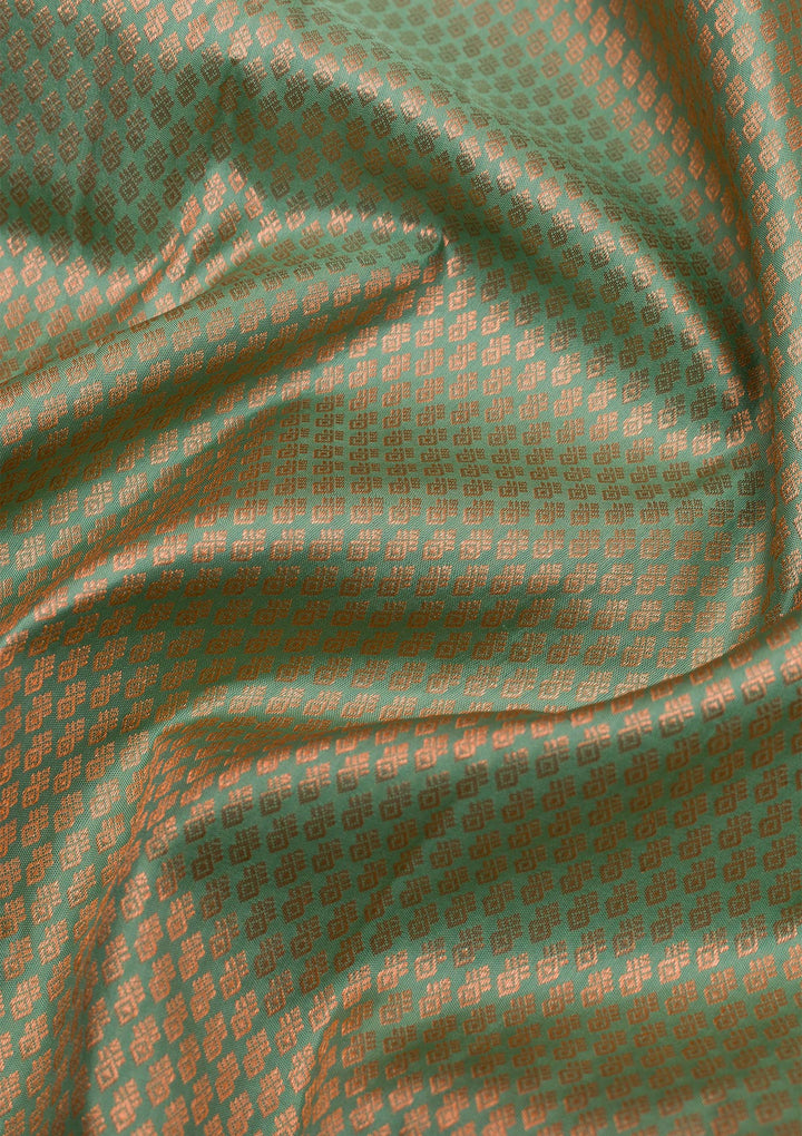 Pista Green Zariwork Pure Silk Saree-Koskii