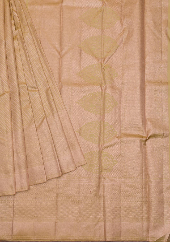 Pista Green Zariwork Pure Silk Saree-Koskii