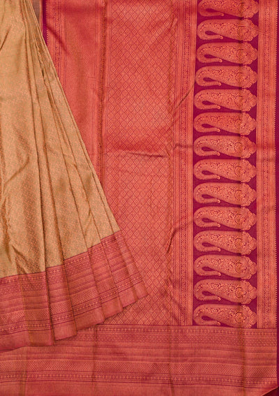 Pista Green Zariwork Pure Silk Saree-Koskii