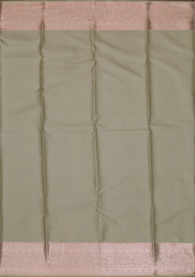 Pista Green Copper Zariwork Pure Silk Saree - Koskii