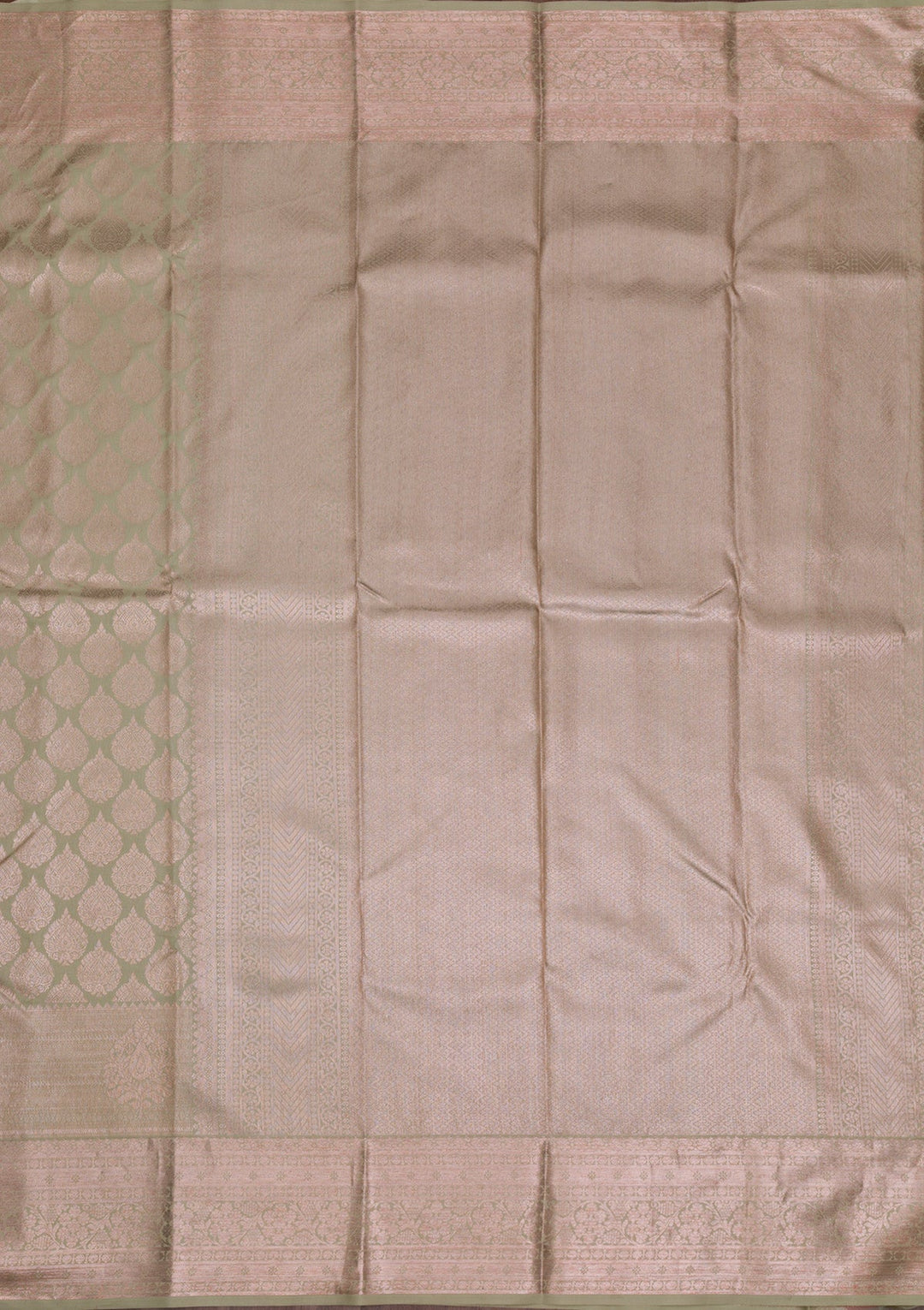 Pista Green Copper Zariwork Pure Silk Saree - Koskii