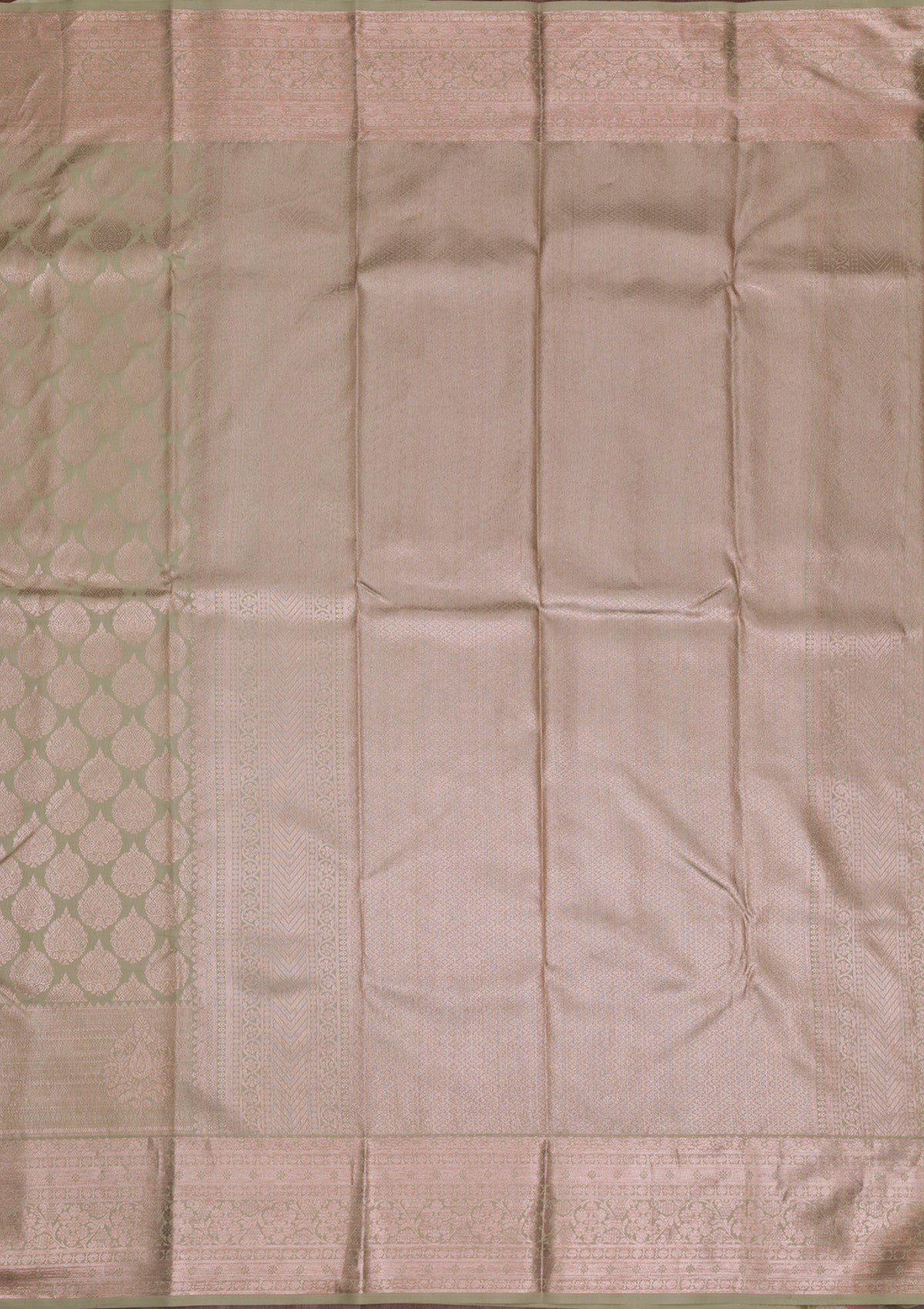 Pista Green Copper Zariwork Pure Silk Saree - Koskii