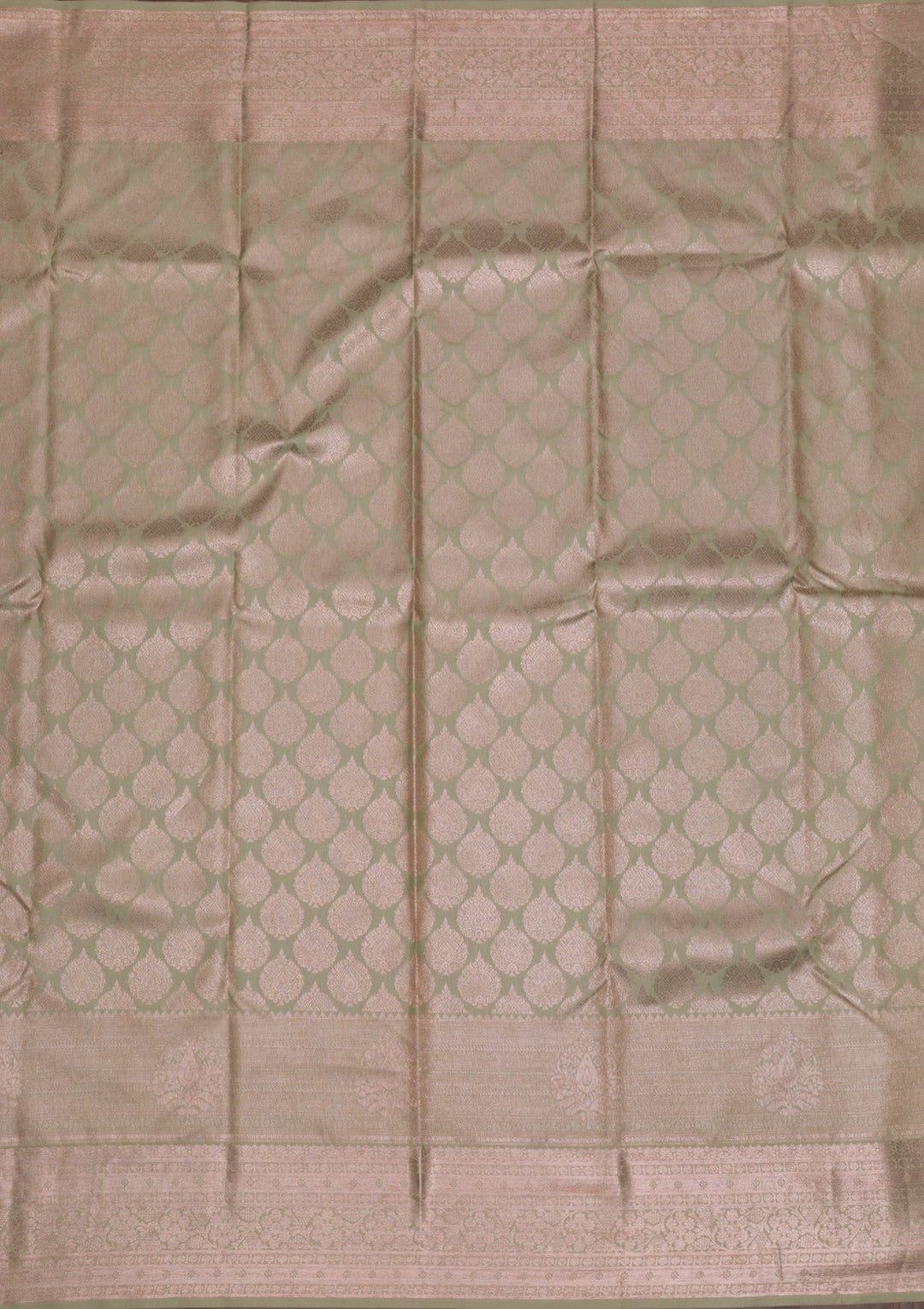 Pista Green Copper Zariwork Pure Silk Saree - Koskii