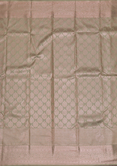 Pista Green Copper Zariwork Pure Silk Saree - Koskii