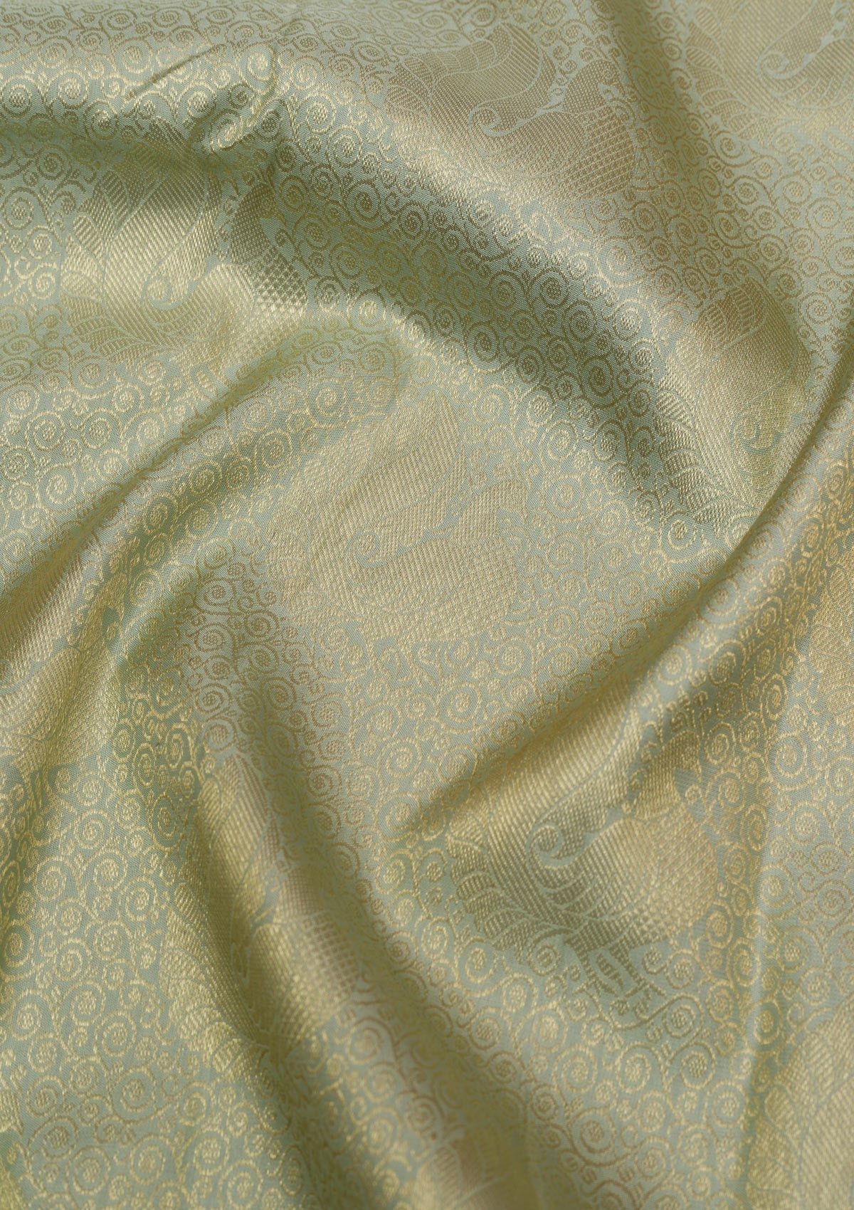 Pista Green Gold and Silver Zariwork Pure Silk Saree - Koskii