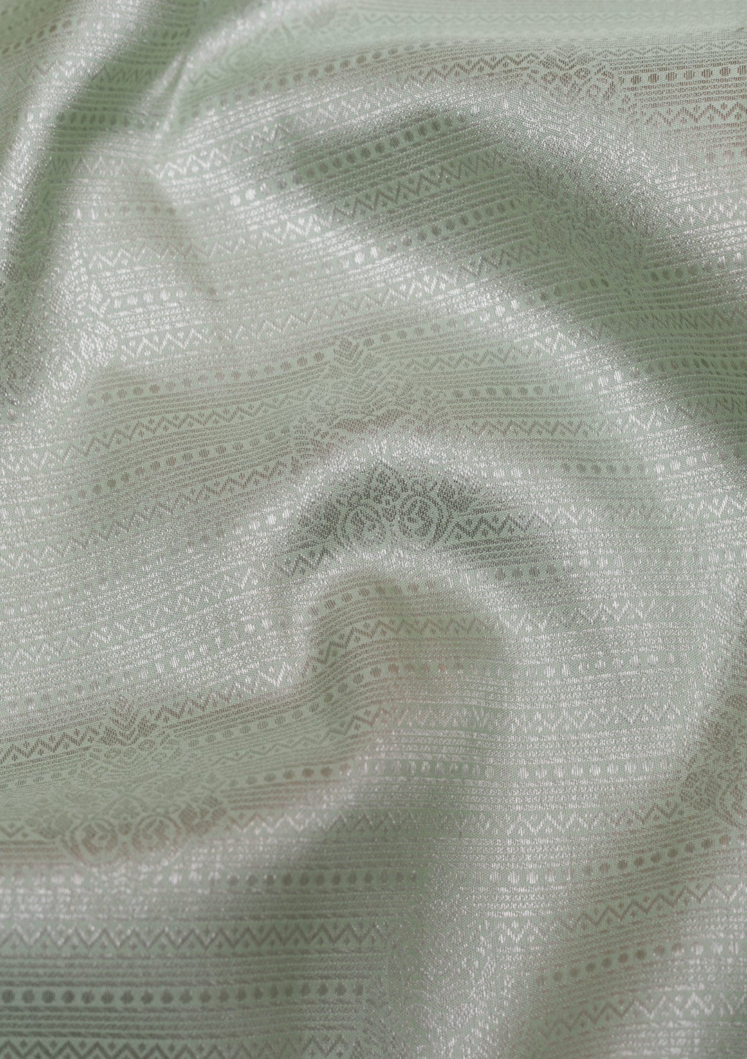 Pista Green Silver Zariwork Pure Silk Saree - Koskii