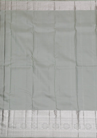 Pista Green Silver Zariwork Pure Silk Saree - Koskii