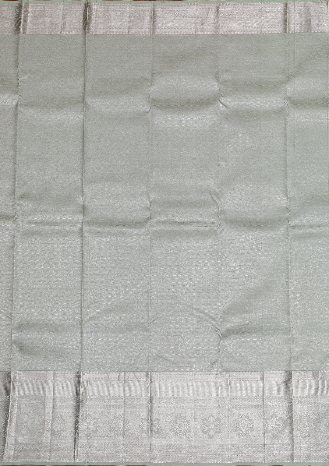 Pista Green Silver Zariwork Pure Silk Saree - Koskii