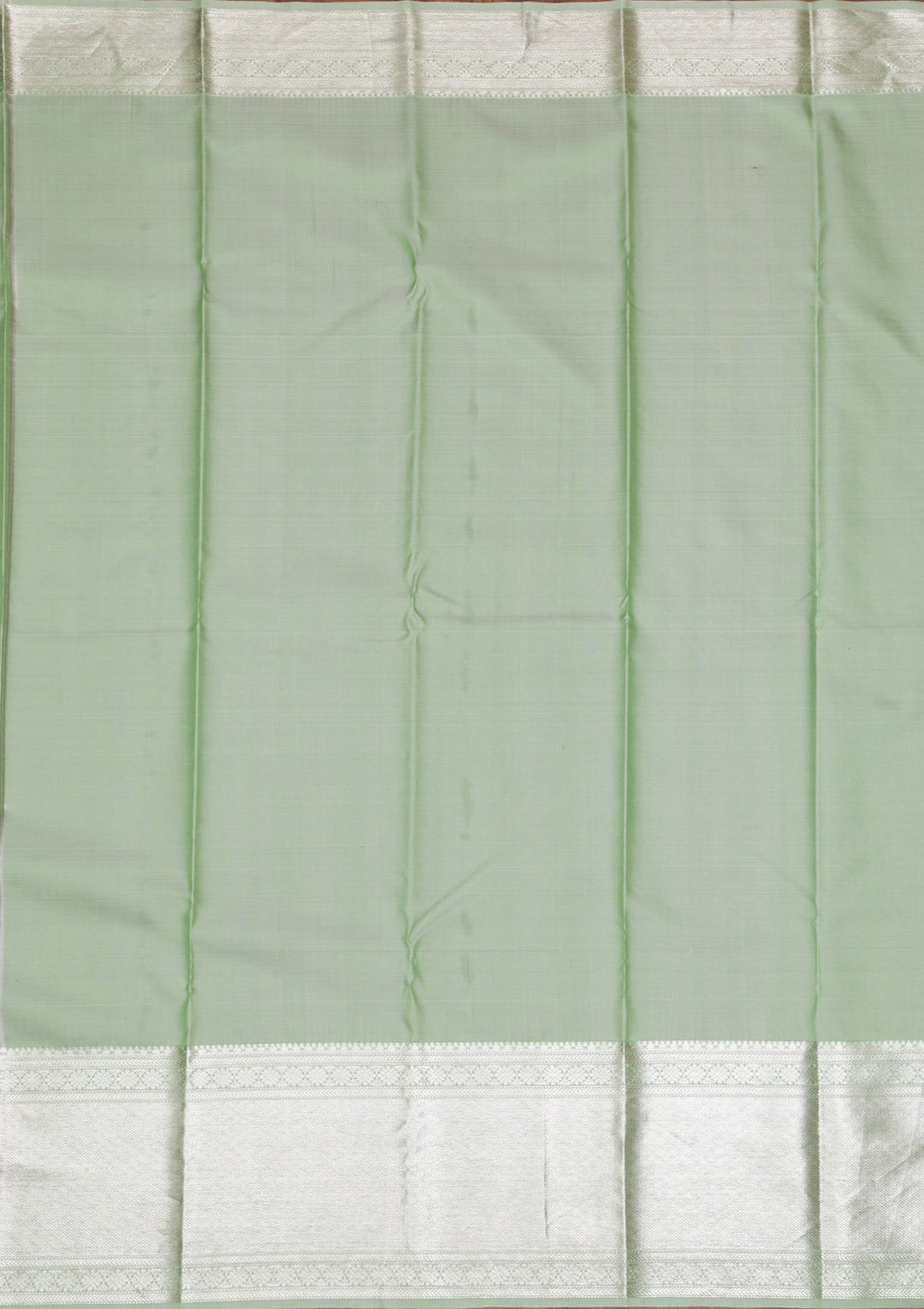 Pista Green Silver Zariwork Pure Silk Saree - Koskii