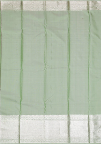 Pista Green Silver Zariwork Pure Silk Saree - Koskii