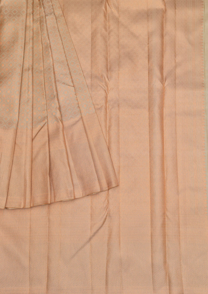 Pista Green Copper Zariwork Pure Silk Saree - Koskii