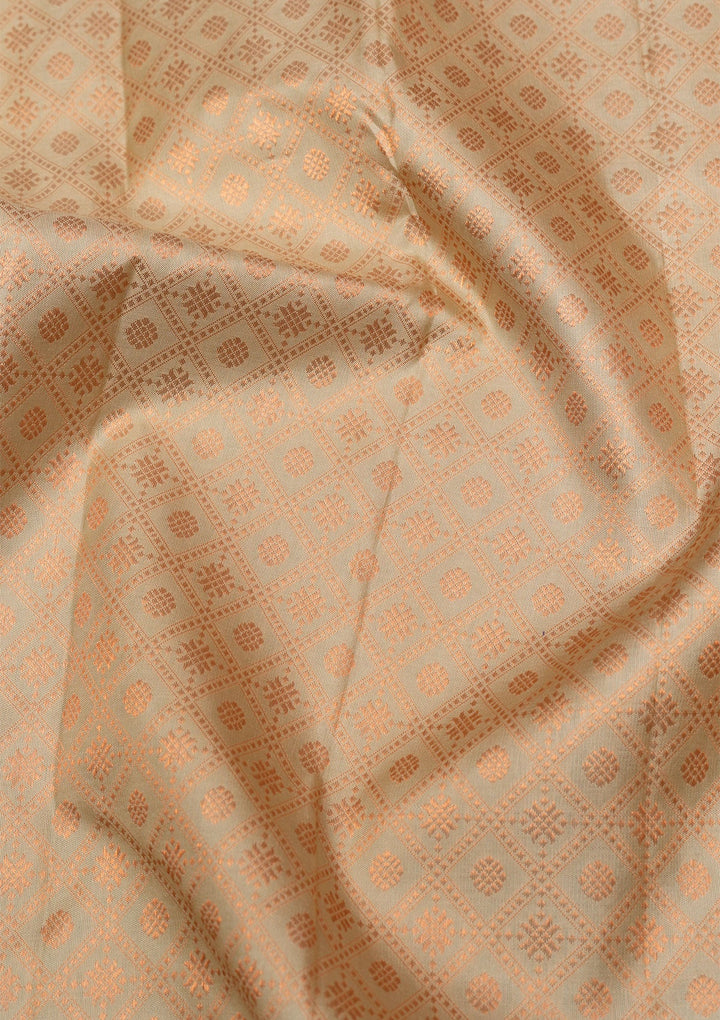 Pista Green Copper Zariwork Pure Silk Saree - Koskii