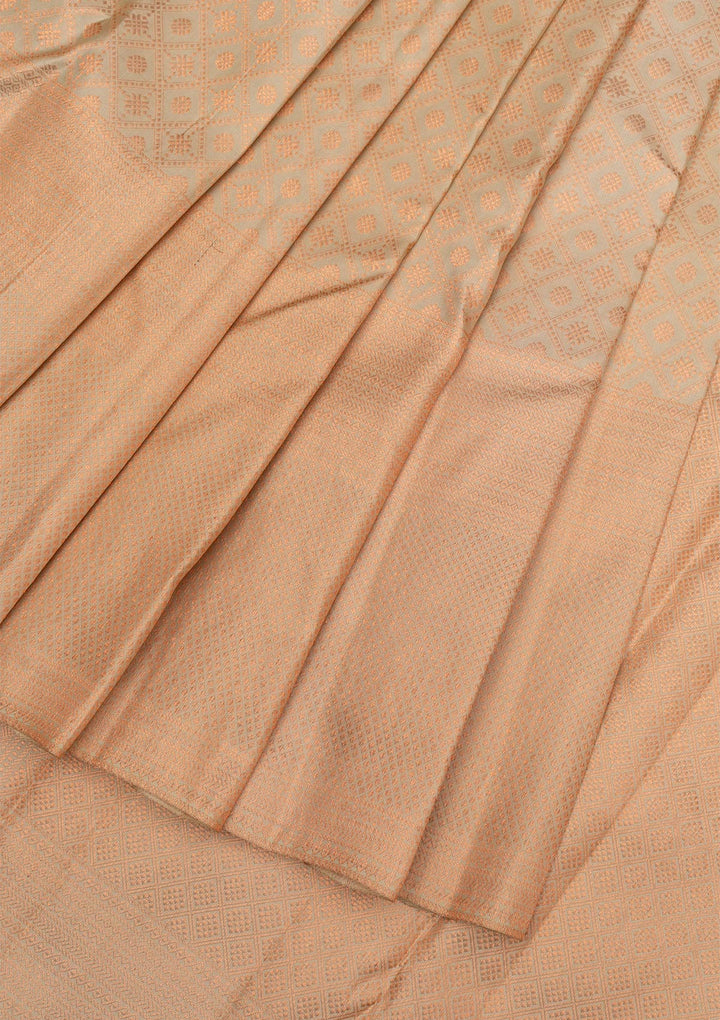Pista Green Copper Zariwork Pure Silk Saree - Koskii
