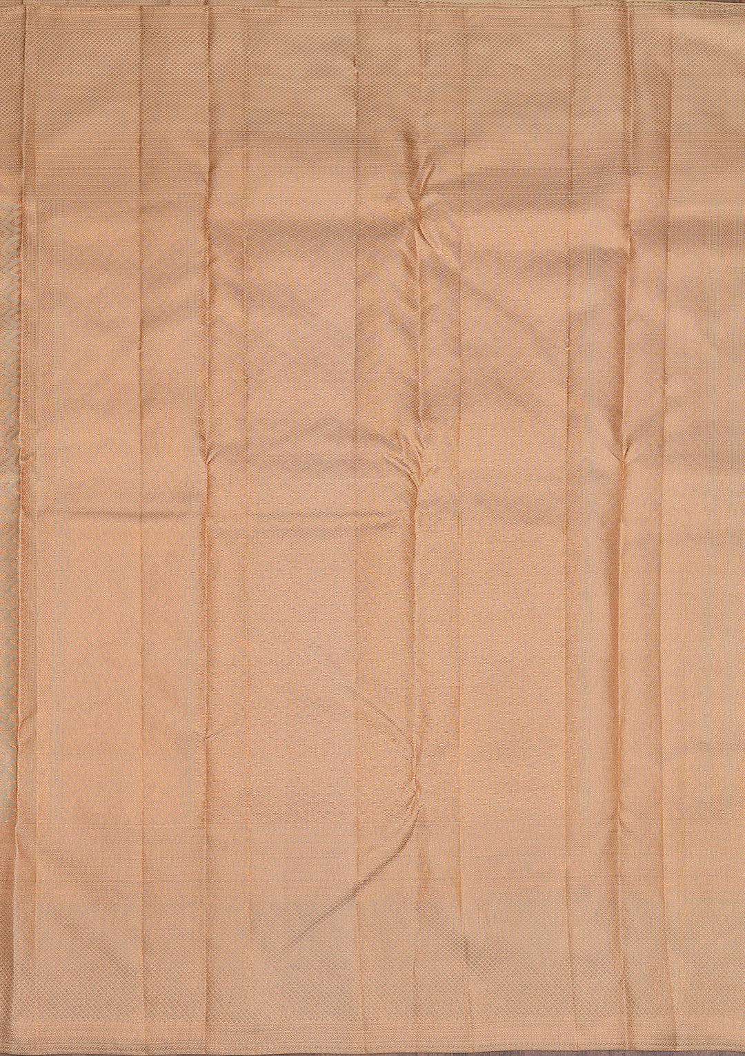 Pista Green Copper Zariwork Pure Silk Saree - Koskii