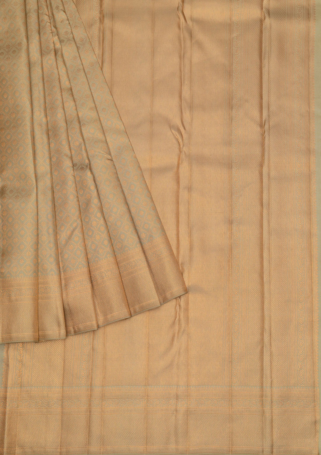Pista Green Copper Zariwork Pure Silk Saree - Koskii