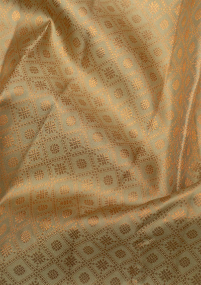 Pista Green Copper Zariwork Pure Silk Saree - Koskii