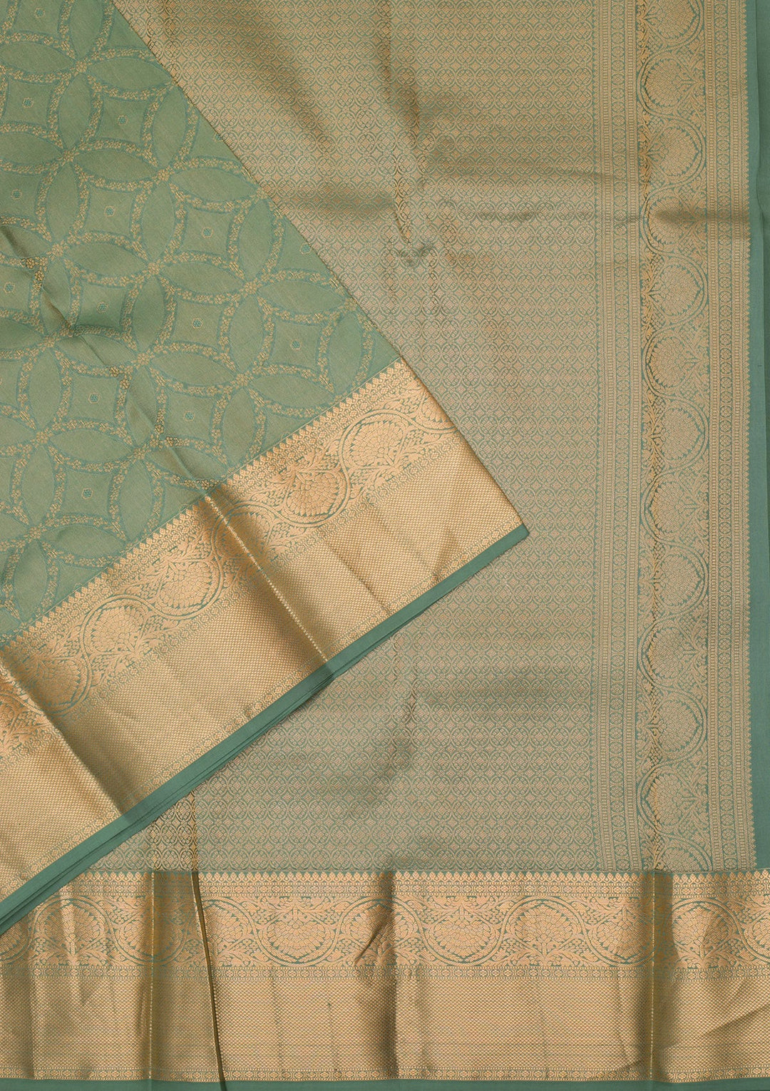 Pista Green Zariwork Pure Silk Saree-Koskii